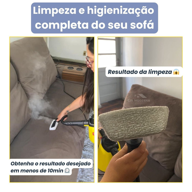 Limpador à Vapor + 9 acessórios + Brinde na sua 1ª compra