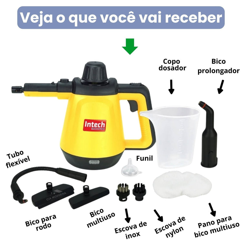 Limpador à Vapor + 9 acessórios + Brinde na sua 1ª compra