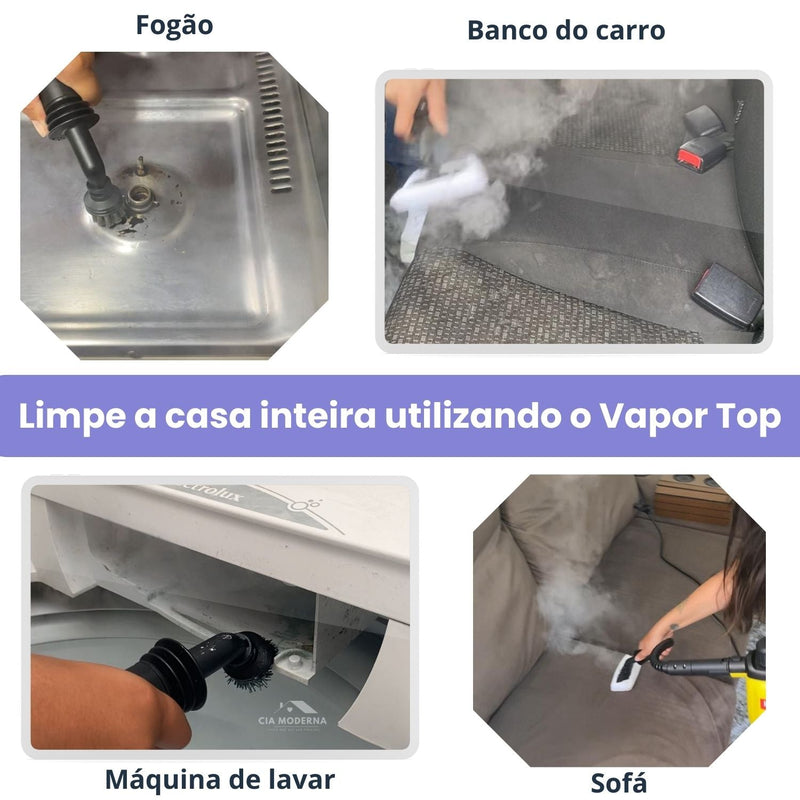 Limpador à Vapor + 9 acessórios + Brinde na sua 1ª compra