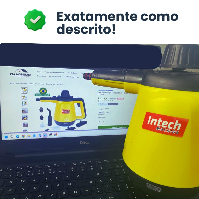 Limpador à Vapor + 9 acessórios + Brinde na sua 1ª compra